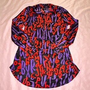 Purple and Red Long Sleeve Shirt/Dress